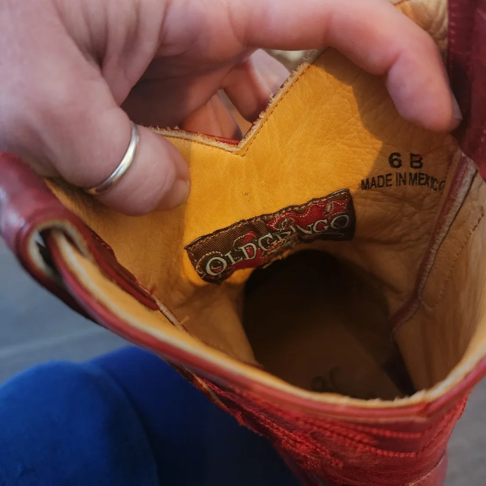 Old Gringo Red Short Cowgirl Boots - Picture 4 of 6